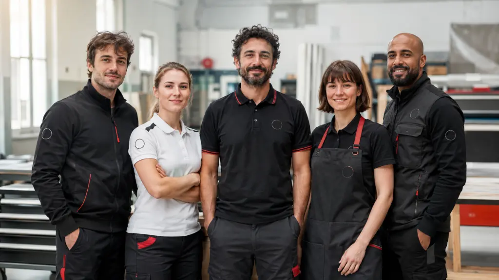 Team professionale in abbigliamento coordinato